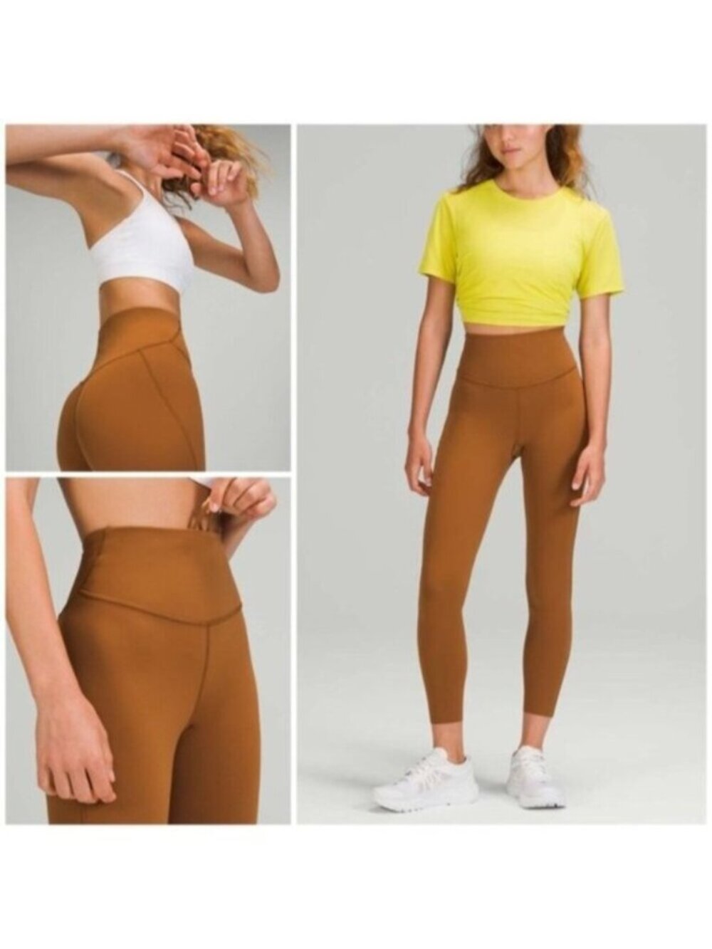 Lululemon Base Pace HR Tight Leggings Ancient Copper Brown Raw Hem Womens Sz 6